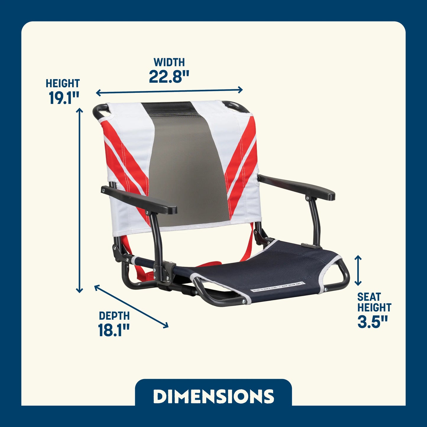 Big Comfort Stadium Chair™ with Armrests - Home Choice