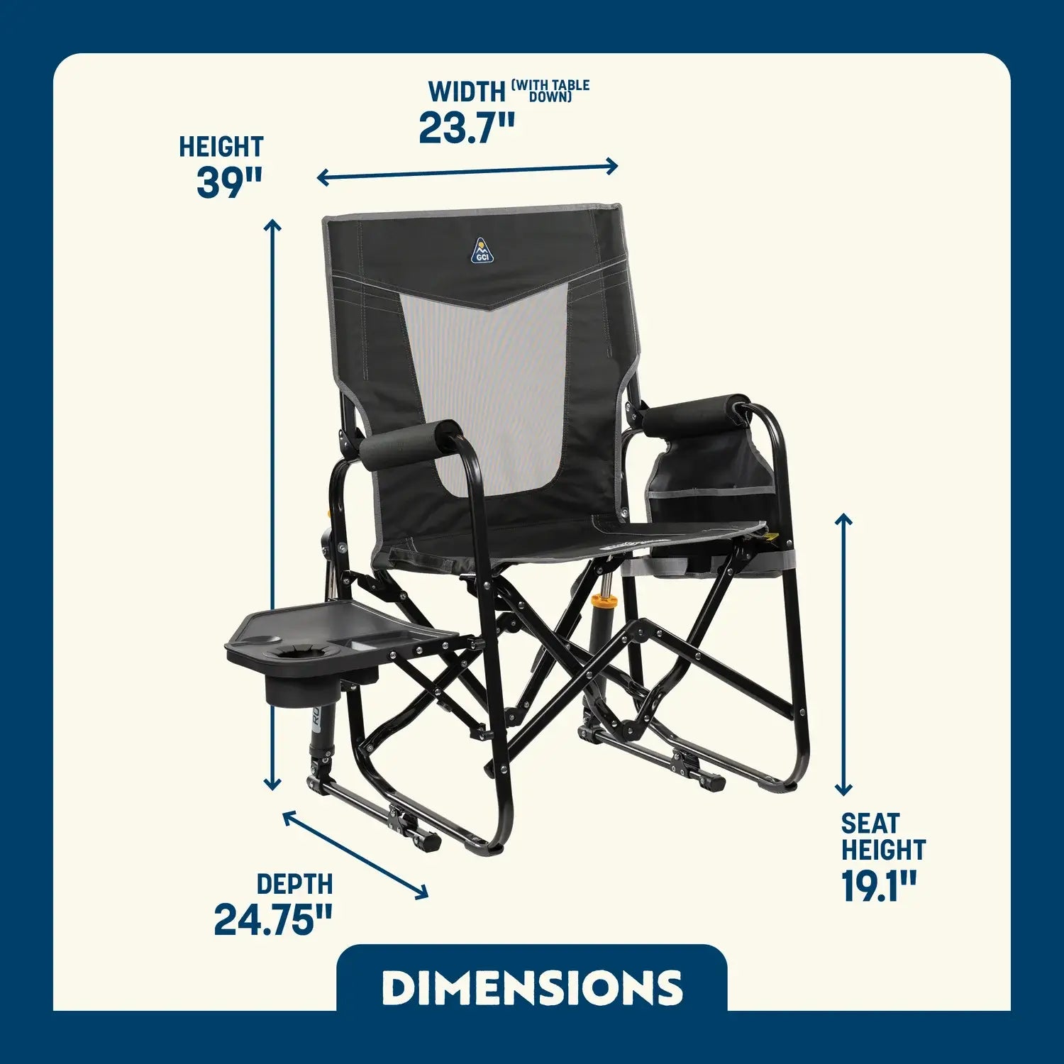 Stowaway Rocker™ with Side Table - Fresh Pair